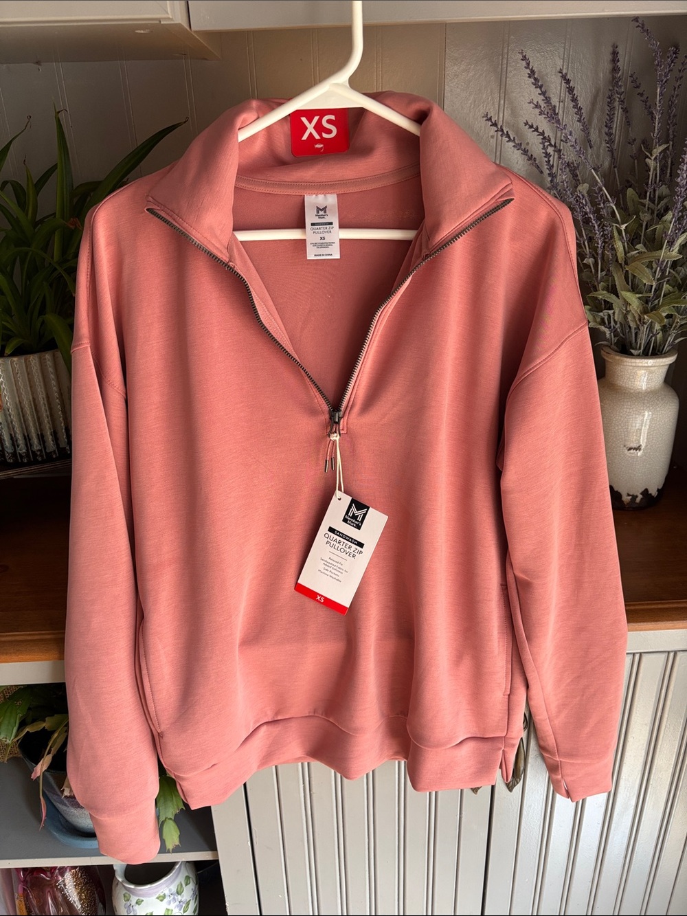 Member’s Mark Mauve Pink Quarter-Zip Pullover Sweater